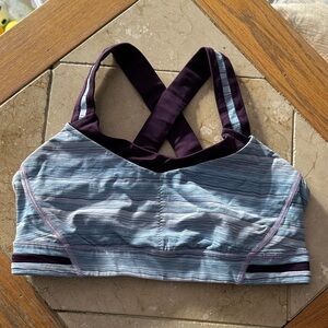 Lululemon Athletica Blue and Purple Striped rackpack sports bra
